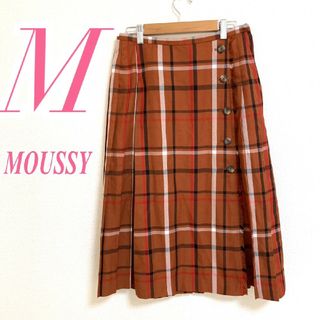 マウジー(moussy)のマウジー　フレアスカート　M　ブラウン　ブラック　ホワイト　レッド　チェック(ひざ丈スカート)