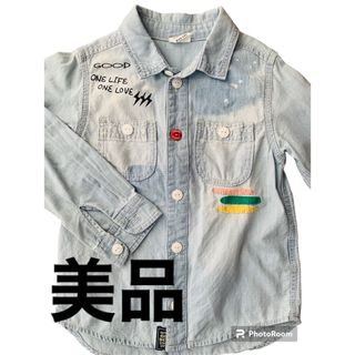 ブリーズ(BREEZE)の値下げ　ブリーズ　デニムシャツ　サイズ120 子供服　刺繍　デニム　古着風　 (Tシャツ/カットソー)