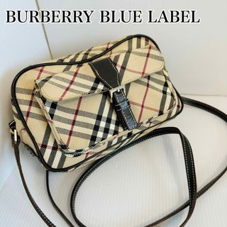 バーバリーブルーレーベル(BURBERRY BLUE LABEL)の【美品】バーバリーブルーレーベル　キャンバス　ショルダーバッグ　ノバチェック(ショルダーバッグ)