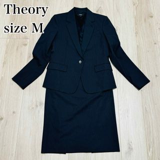 【美品】theory セオリー　スカートスーツ　上下セット　ネイビー　00身幅40