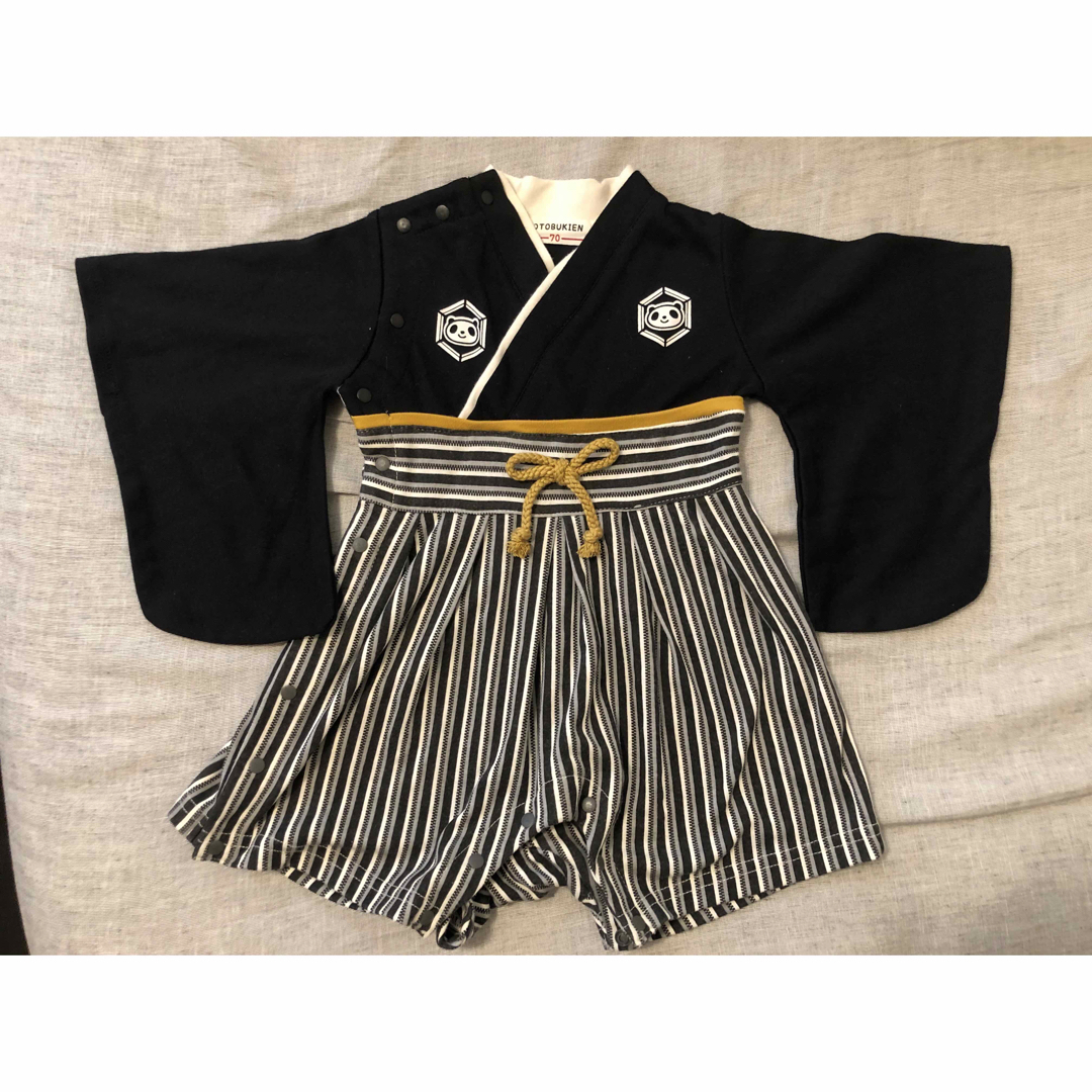 パンダ　袴　ロンパース キッズ/ベビー/マタニティのベビー服(~85cm)(和服/着物)の商品写真