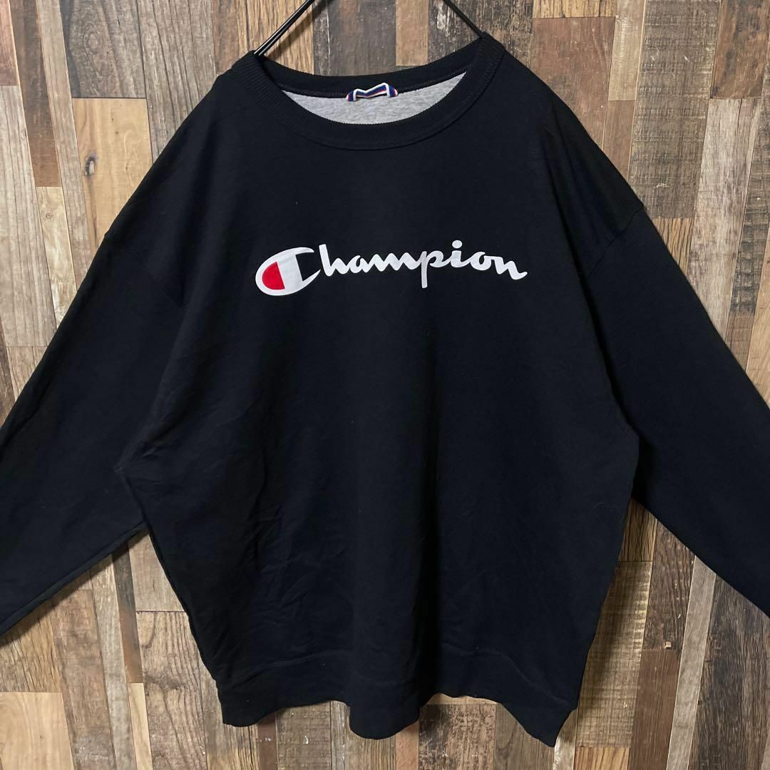 Champion(チャンピオン)のチャンピオン トレーナー 2XL オーバーサイズ ブラック 古着 スウェット メンズのトップス(その他)の商品写真