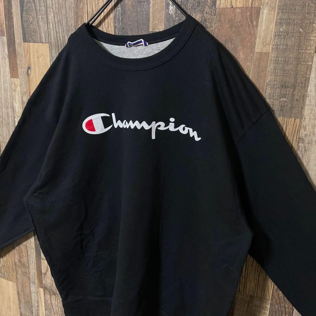 Champion(チャンピオン)のチャンピオン トレーナー 2XL オーバーサイズ ブラック 古着 スウェット メンズのトップス(その他)の商品写真