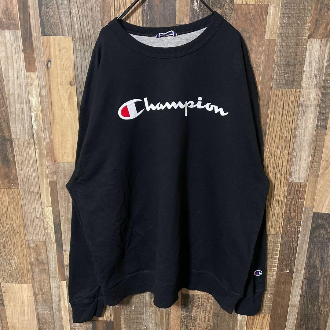 Champion(チャンピオン)のチャンピオン トレーナー 2XL オーバーサイズ ブラック 古着 スウェット メンズのトップス(その他)の商品写真