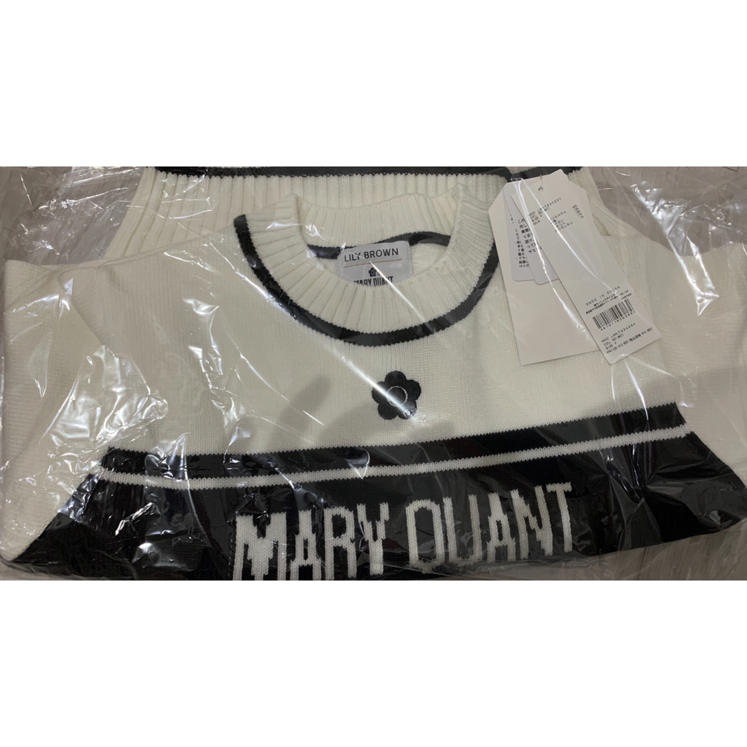 Lily Brown(リリーブラウン)の【LILY BROWN*MARY QUANT】ジャガードニット　ホワイト レディースのトップス(ニット/セーター)の商品写真