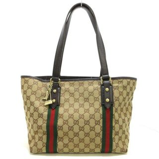 グッチ(Gucci)のGUCCI(グッチ) トートバッグ GG柄/シェリー(ウェブ) 137396 ベージュ×ダークブラウン×マルチ ジャガード×レザー(トートバッグ)