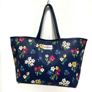 キャスキッドソン(Cath Kidston)のCath Kidston(キャスキッドソン) トートバッグ - ネイビー×レッド×マルチ 花柄 PVC(塩化ビニール)×レザー(トートバッグ)