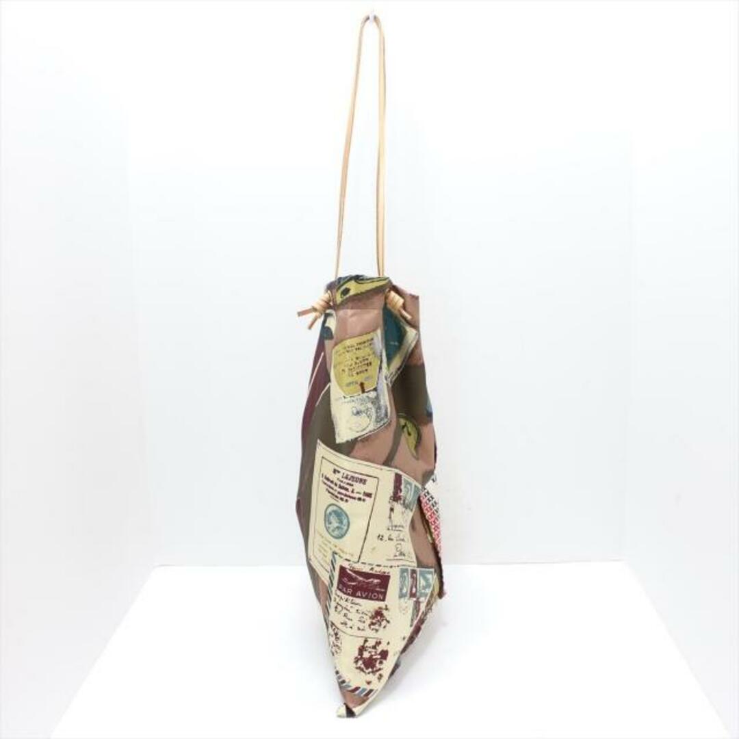 manipuri(マニプリ) トートバッグ美品  - アイボリー×ライトブラウン×マルチ ポリエステル×レザー レディースのバッグ(トートバッグ)の商品写真