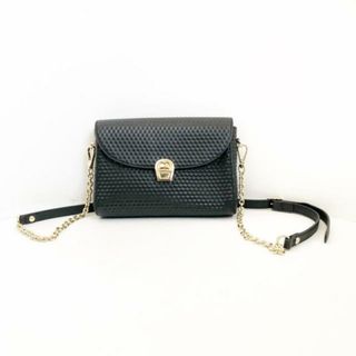 AIGNER - AIGNER(アイグナー) ショルダーバッグ美品  - 黒 チェーンショルダー/ストラップ着脱可 化学繊維×レザー