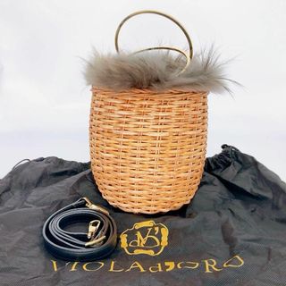 ヴィオラドーロ(VIOLAd'ORO)の✨綺麗✨violad'oro ヴィオラドーロ 2wayかごバッグ サークルハンド(ショルダーバッグ)