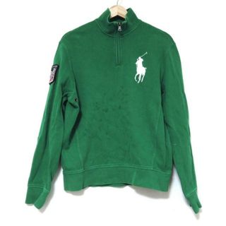 ポロラルフローレン(POLO RALPH LAUREN)のPOLObyRalphLauren(ポロラルフローレン) トレーナー サイズS メンズ ビッグポニー グリーン×白×マルチ 長袖/ジップアップ(スウェット)