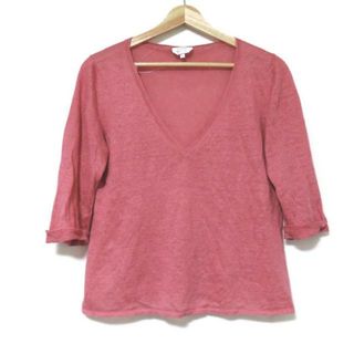 マックスマーラ(Max Mara)のMax Mara(マックスマーラ) 七分袖カットソー サイズM レディース美品  - ピンク Vネック(カットソー(長袖/七分))