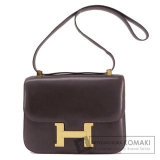 エルメス(Hermes)のHERMES コンスタンス ブラウン ゴールド金具 ショルダーバッグ ボックスカーフ レディース(ショルダーバッグ)