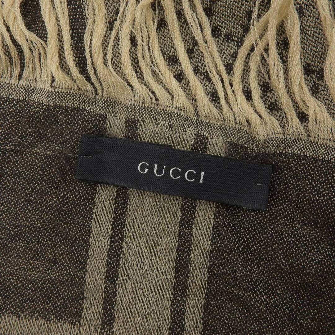 Gucci(グッチ)の【本物保証】 グッチ GUCCI GG柄 ストール コットン100% フォックスファー ブラウン 254017 レディースのファッション小物(ストール/パシュミナ)の商品写真