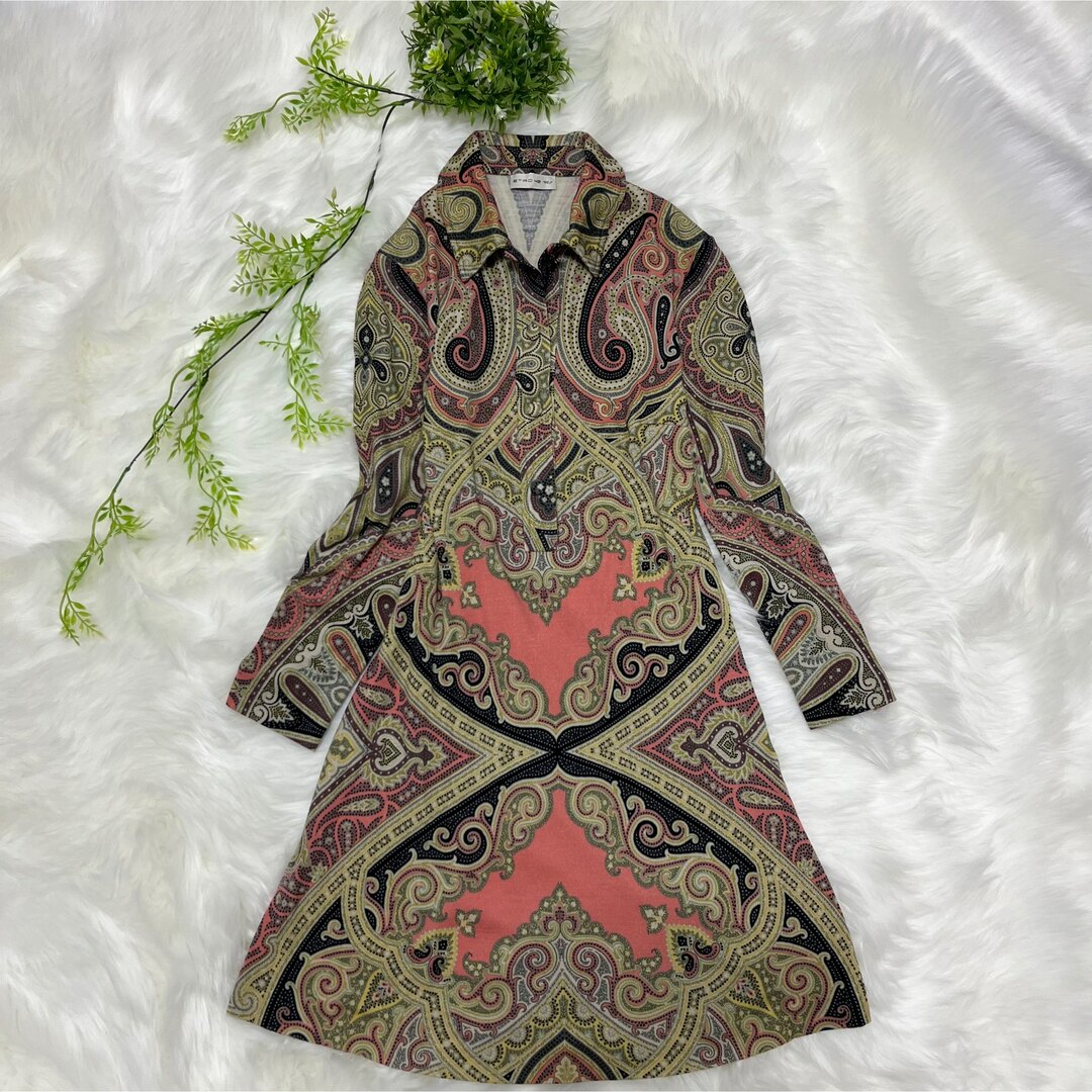 ETRO - ETRO エトロ シャツ ロング ワンピース ペイズリー 総柄 ETRO - ETRO エトロ シャツ ロング ワンピース ペイズリー 総柄