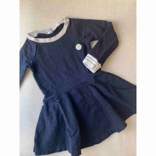 プチバトー(PETIT BATEAU)のプチバトー　スウェットワンピース　ネイビー95センチ(ワンピース)