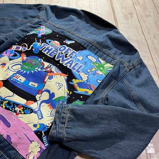 【YJ＆JEANS】バックプリント デニムジャケット Gジャン XLサイズ(Gジャン/デニムジャケット)