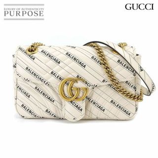 グッチ(Gucci)の新品同様 グッチ GUCCI バレンシアガ BALENCIAGA コラボ GGマーモント スモール ショルダー バッグ レザー 443497 VLP 90222634(ショルダーバッグ)