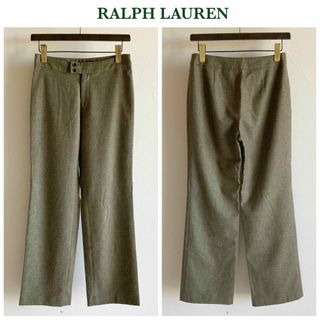 ラルフローレン(Ralph Lauren)のラルフローレン ブラックレーベル ウール ブーツカット フレアパンツ 9 カーキ(カジュアルパンツ)