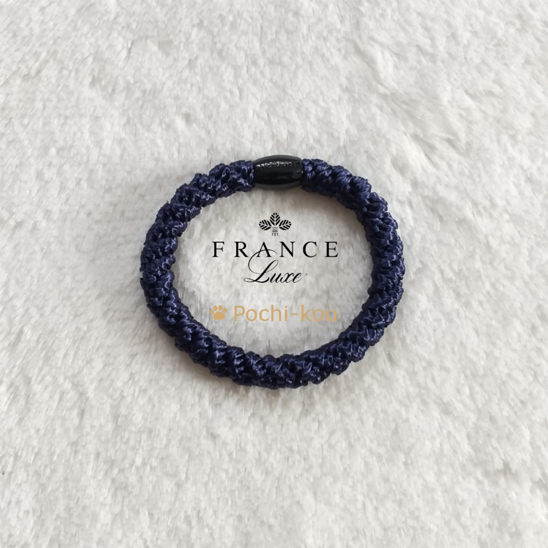 France Luxe(フランスラックス)のセール フランス ラックス ポニーテールチューブ 紺2個&黒1個 レディースのヘアアクセサリー(ヘアゴム/シュシュ)の商品写真