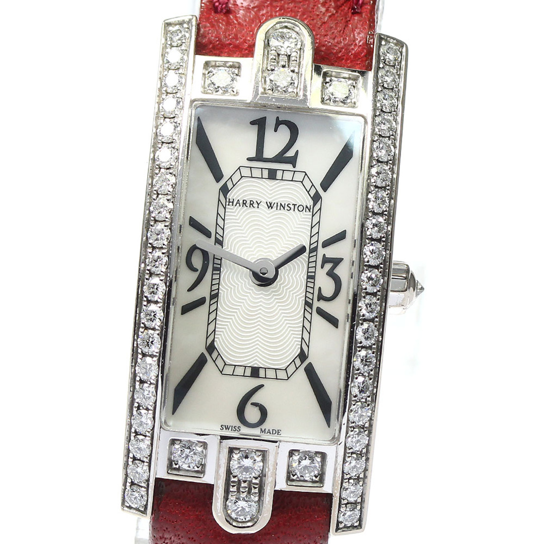 HARRY WINSTON(ハリーウィンストン)のハリーウィンストン HARRY WINSTON AVCQHM15 アヴェニューCミニ K18WG ダイヤベゼル クォーツ レディース 良品 _799433 レディースのファッション小物(腕時計)の商品写真
