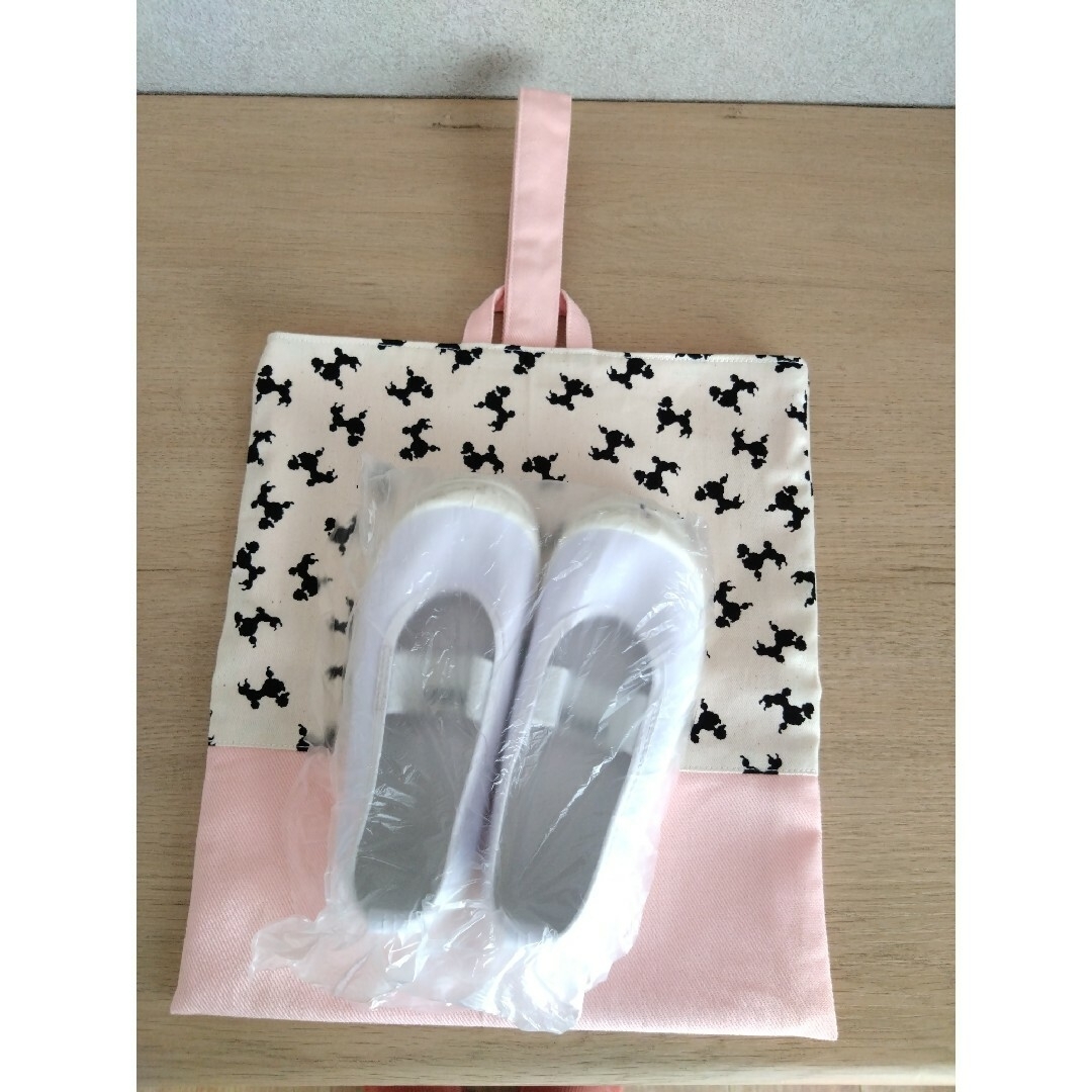 入園入学セット3点　プードル柄 ハンドメイドのキッズ/ベビー(バッグ/レッスンバッグ)の商品写真
