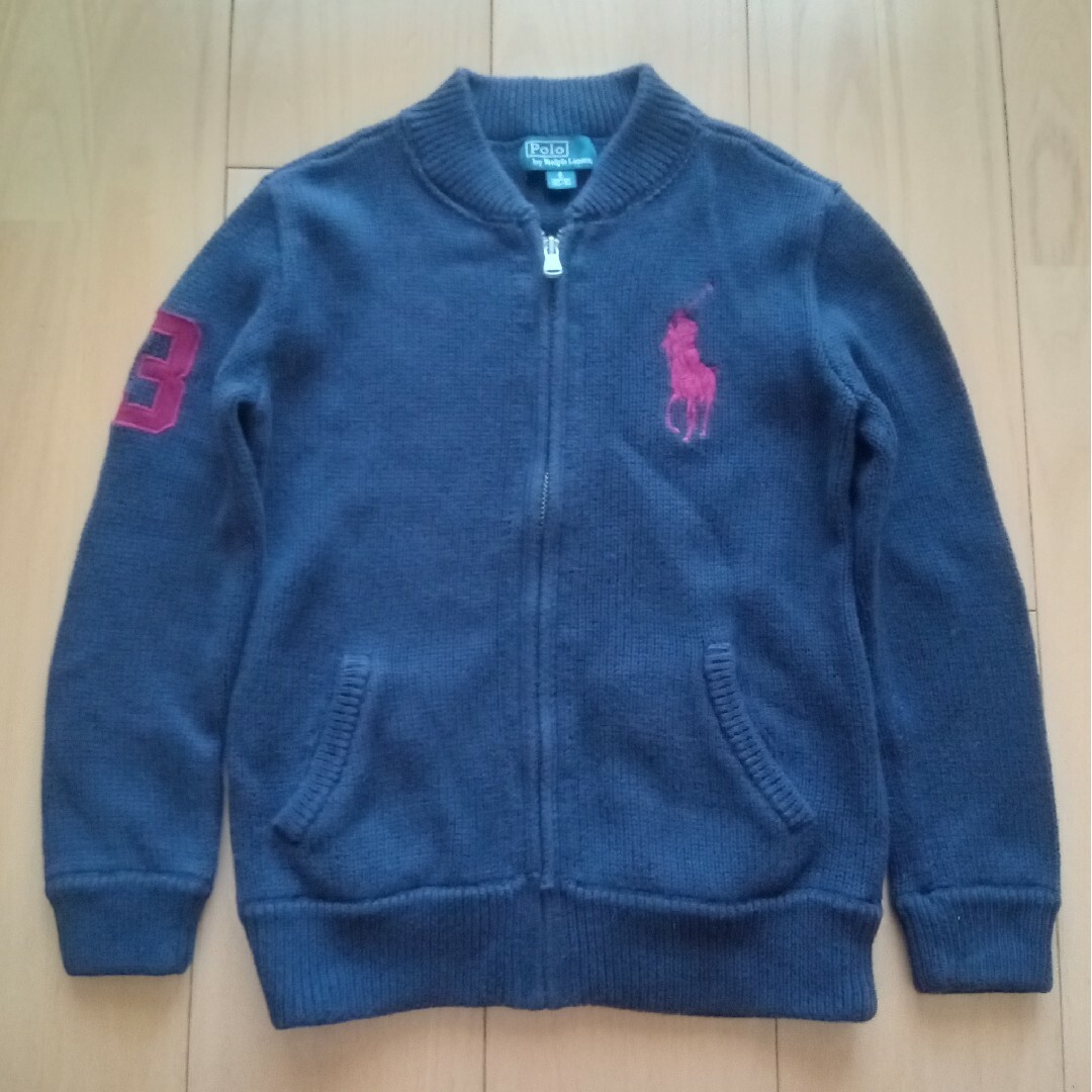 POLO RALPH LAUREN(ポロラルフローレン)のポロラルフローレン　セーター　ビッグポニー　トップス　ネイビー　120 キッズ/ベビー/マタニティのキッズ服男の子用(90cm~)(カーディガン)の商品写真