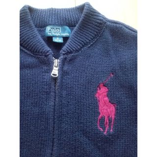 ポロラルフローレン(POLO RALPH LAUREN)のポロラルフローレン　セーター　ビッグポニー　トップス　ネイビー　120(カーディガン)