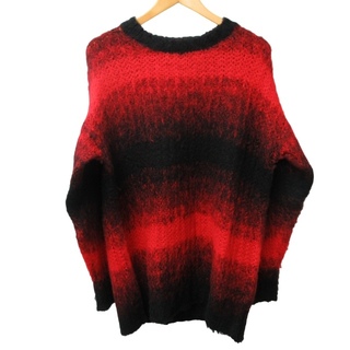 ノーアイディー(NO ID.)のノーアイディー NOID 美品 近年モデル セーター ニット F 赤×黒(ニット/セーター)
