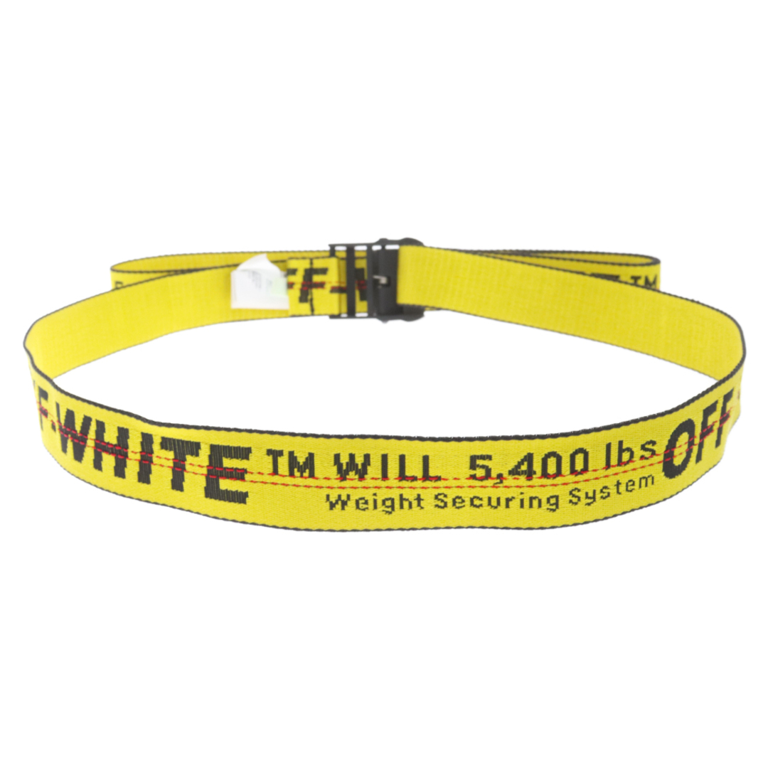 OFF-WHITE(オフホワイト)のOFF-WHITE オフホワイト Industrial Belt インダストリアル ロゴ刺繍 ロングベルト イエロー メンズのファッション小物(ベルト)の商品写真