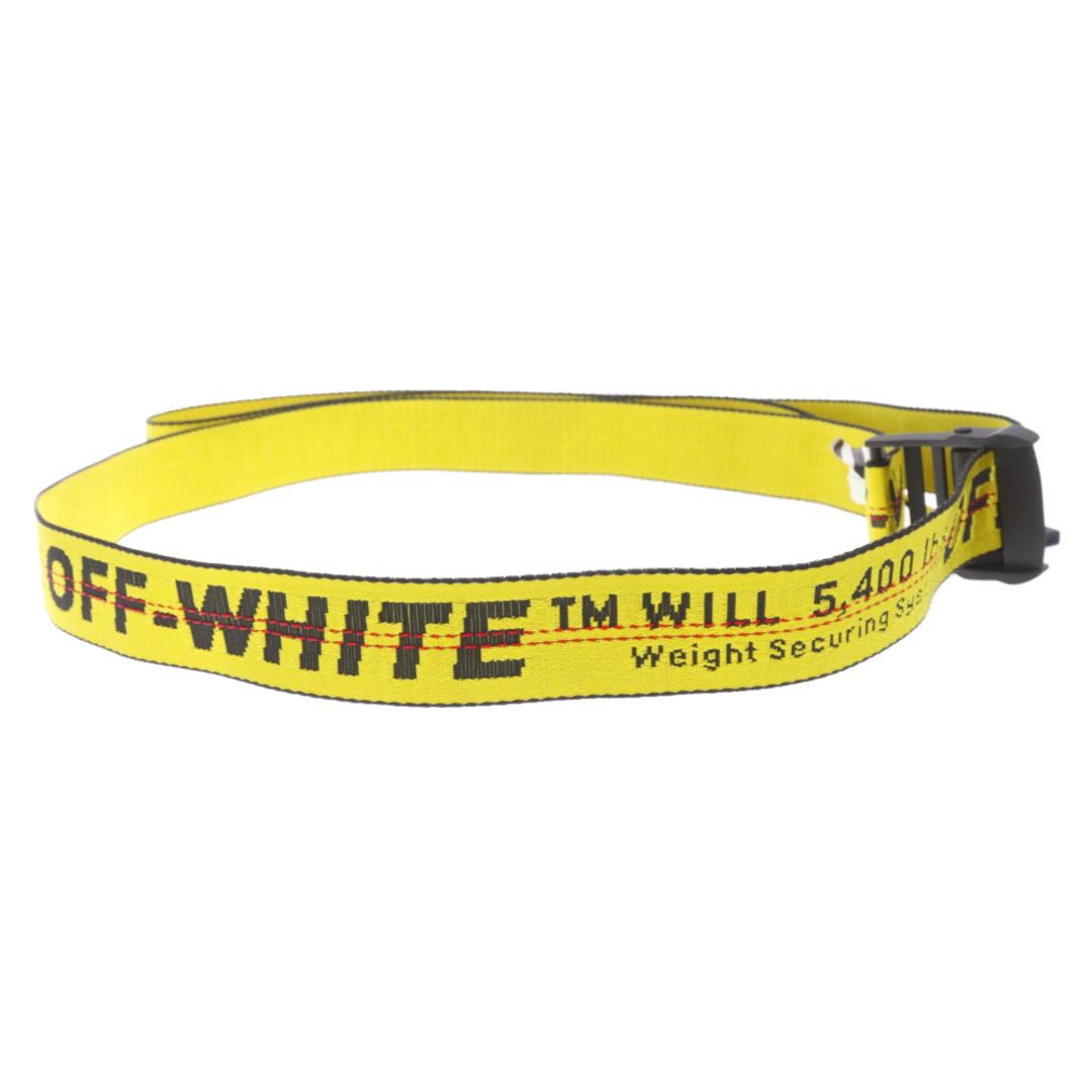 OFF-WHITE(オフホワイト)のOFF-WHITE オフホワイト Industrial Belt インダストリアル ロゴ刺繍 ロングベルト イエロー メンズのファッション小物(ベルト)の商品写真