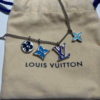 ルイヴィトン(LOUIS VUITTON)のルイビトン エナメルペンダントネックレス シルバー M00917(ネックレス)