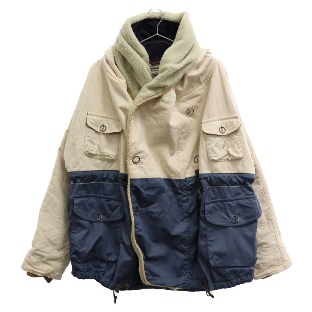 KAPITAL(キャピタル)のKAPITAL キャピタル RING COAT 四国山城工場産 リングコート ツートンカラー ボアミリタリージャケット クリーム/インディゴ メンズのジャケット/アウター(ミリタリージャケット)の商品写真