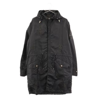 クロムハーツ(Chrome Hearts)のCHROME HEARTS クロムハーツ PUDDLES セメタリークロスパッチ ジップアップナイロンフーデッドジャケット コート 国内ギャランティ付き(フライトジャケット)