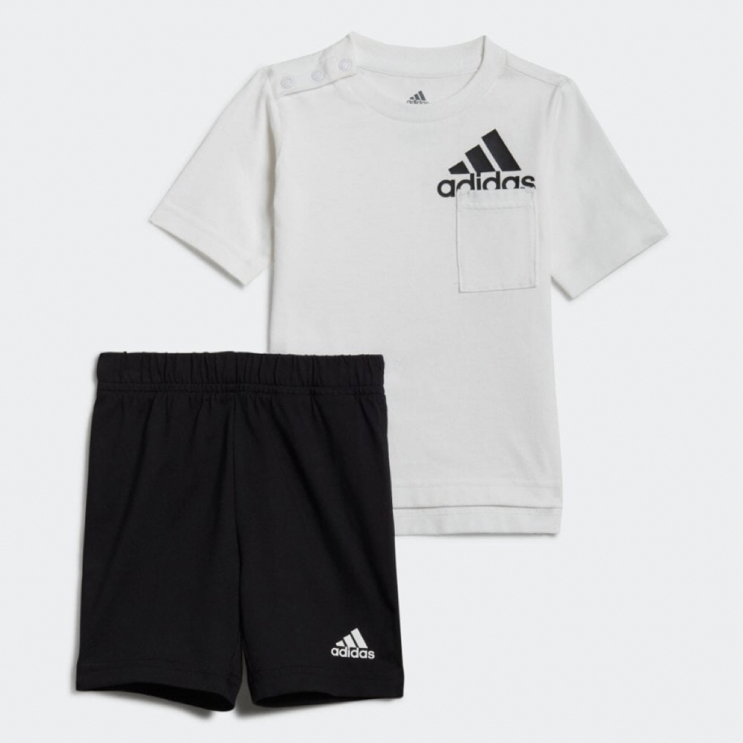 adidas(アディダス)のアディダス キッズ 半袖 ハーフパンツ セット 80センチ 新品 タグ付き キッズ/ベビー/マタニティのキッズ服男の子用(90cm~)(Tシャツ/カットソー)の商品写真