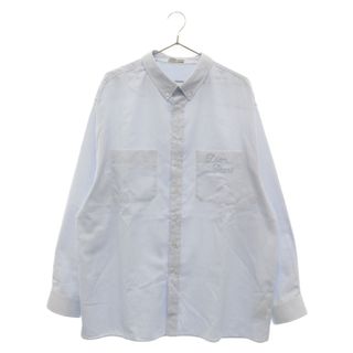 ディオール(Dior)のDIOR ディオール ×Denim Tears Long-Sleeve Shirt 393C517A5819 デニムティアーズ ロゴ刺繍 ロングスリーブシャツ ストライプ長袖シャツ ブルー(シャツ)