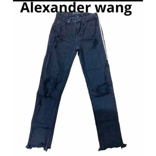 アレキサンダーワン(Alexander Wang)の＊アレキサンダーワン　デニム　ブラック　ダメージ　スキニー　ブランド　パンツ＊(デニム/ジーンズ)