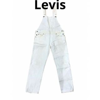 リーバイス(Levi's)の＊リーバイス　オーバーオール　サロペット ホワイト　白色　古着　Mサイズ　デニム(サロペット/オーバーオール)