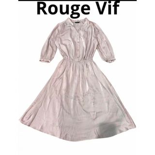 ルージュヴィフラクレ(Rouge vif la cle)の＊ルージュヴィフラクレ　ワンピース　結婚式　長袖　フォーマル　レディース　ピンク(ひざ丈ワンピース)