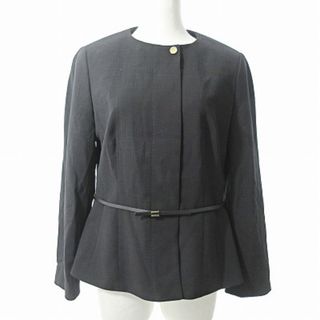 ヒューゴボス(HUGO BOSS)のヒューゴボス ノーカラージャケット ブレザー シャドーストライプ ウール 42(ノーカラージャケット)