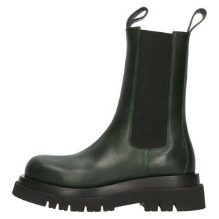 ボッテガヴェネタ(Bottega Veneta)のBOTTEGA VENETA ボッテガヴェネタ Black Leather Lug Boot ブラックレザー ラグブーツ ブラック/グリーン(ブーツ)