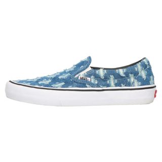 シュプリーム(Supreme)のSUPREME シュプリーム 20SS×VANS ヴァンズ Slip-on Pro クラッシュ加工 デニム スリッポン ローカットスニーカー インディゴ US9/27cm VN0A38DD2DD(スニーカー)