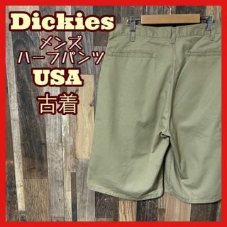 ディッキーズ(Dickies)のディッキーズ メンズ ベージュ ワーク L 34 ハーフパンツ 古着 90s(ショートパンツ)