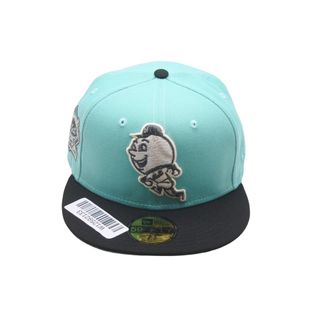 ニューエラー(NEW ERA)の新品未使用 NEW ERA New york Mets ニューエラ ニューヨークメッツ キャップ ミントグリーン グレーブリム 7 1/4 中古 59755(キャップ)