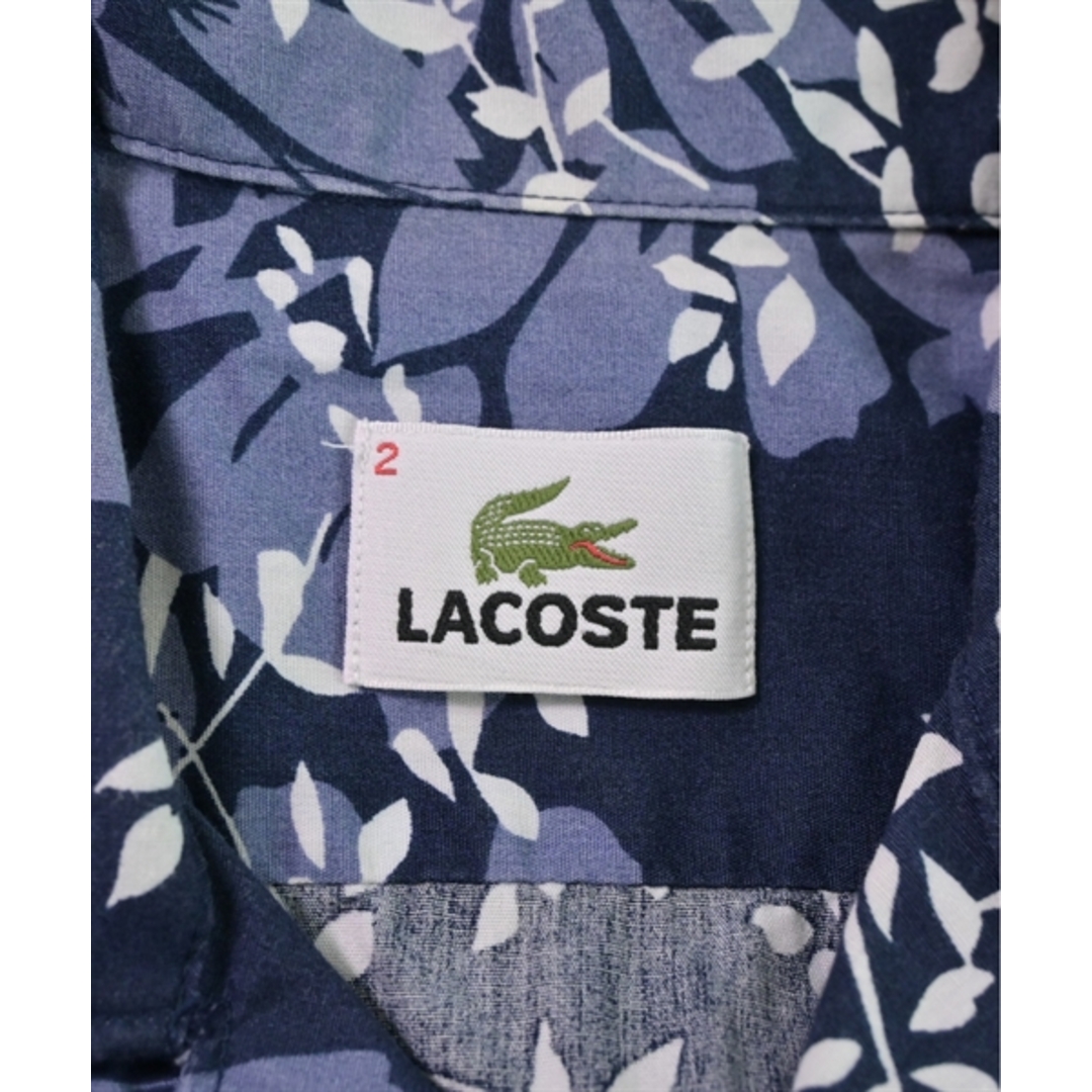 LACOSTE(ラコステ)のLACOSTE ラコステ カジュアルシャツ 2(S位) 紺x白x青(総柄) 【古着】【中古】 メンズのトップス(シャツ)の商品写真