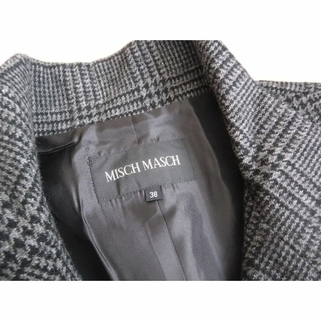 MISCH MASCH(ミッシュマッシュ)の☆MISCH MASCH 2　チャコールグレーの千鳥柄ウールコート レディースのジャケット/アウター(ロングコート)の商品写真