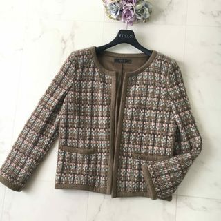 FOXEYフォクシーFOXEY カシミヤ100% ニット ジャケット 襟付き カーディガン