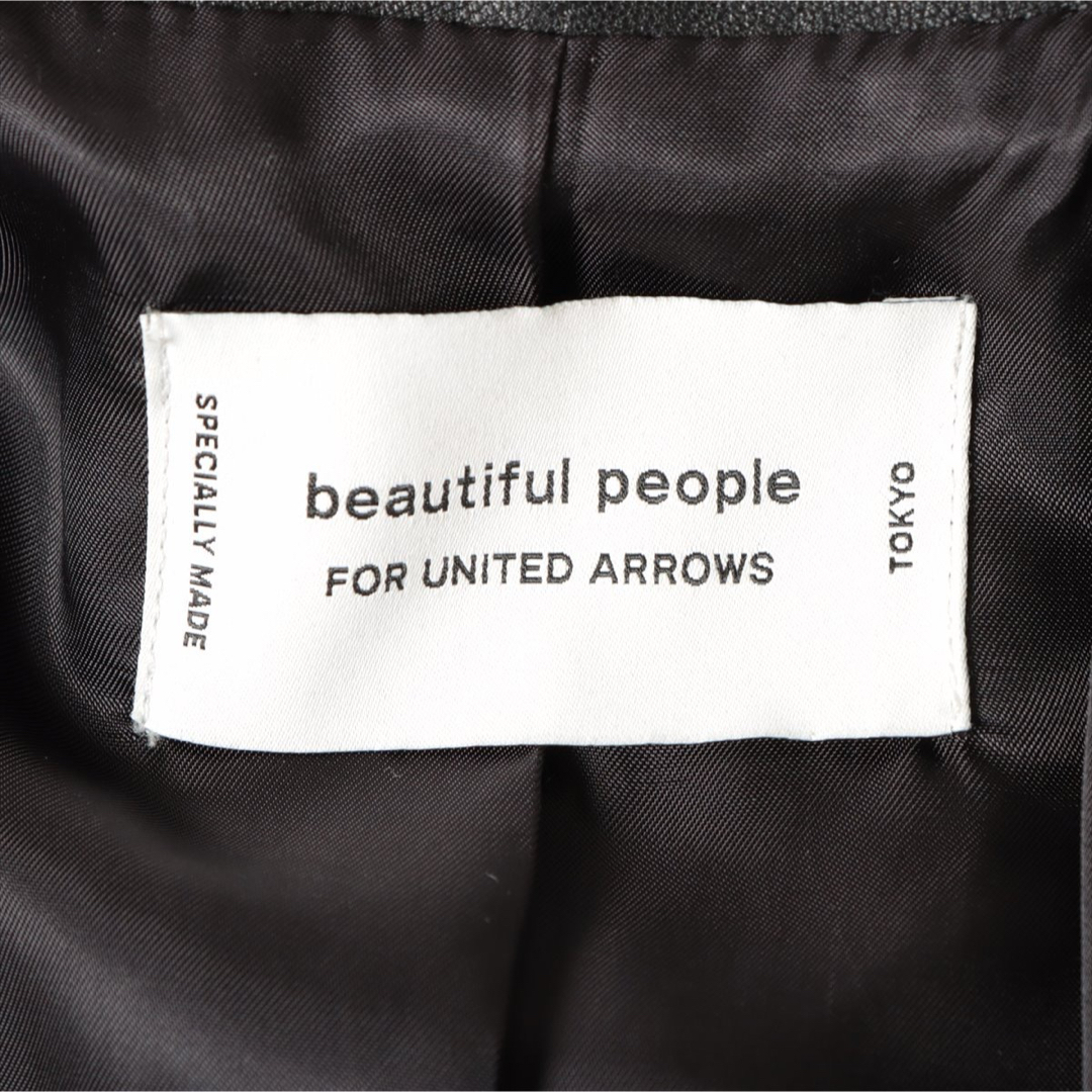 beautiful people(ビューティフルピープル)のビューティフルピープル　レザーライダースジャケット　150 ブラック レディースのジャケット/アウター(ライダースジャケット)の商品写真