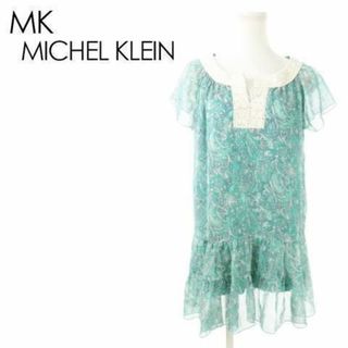 MK MICHEL KLEIN - エムケーミッシェルクラン ペイズリー柄半袖ワンピース 38 230727AO2A