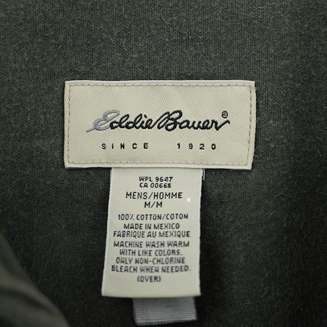 Eddie Bauer(エディーバウアー)のエディバウアー シャツ 胸ポケット 無地 グリーン 緑 古着 M メンズのトップス(Tシャツ/カットソー(半袖/袖なし))の商品写真